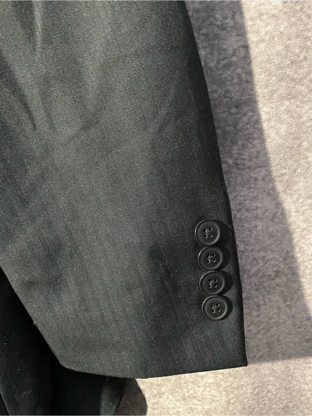 Michael Strahan Collection Men Black Pinstripe Suit Jacket Blazer 40L Wool